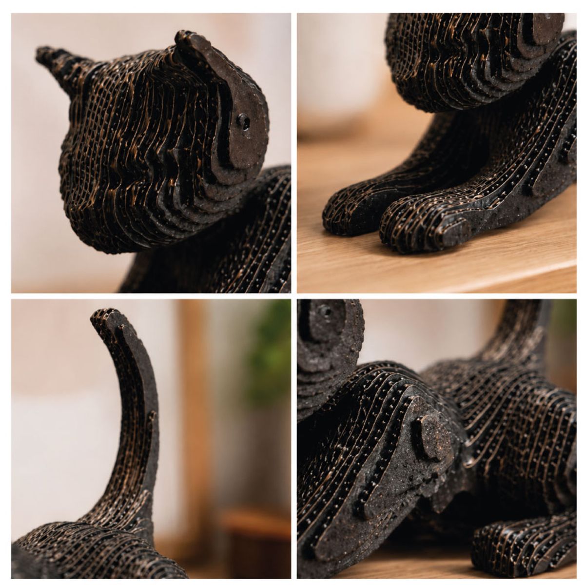 TIZZY DISEÑO - Gato Decorativo Negro en Cartón
