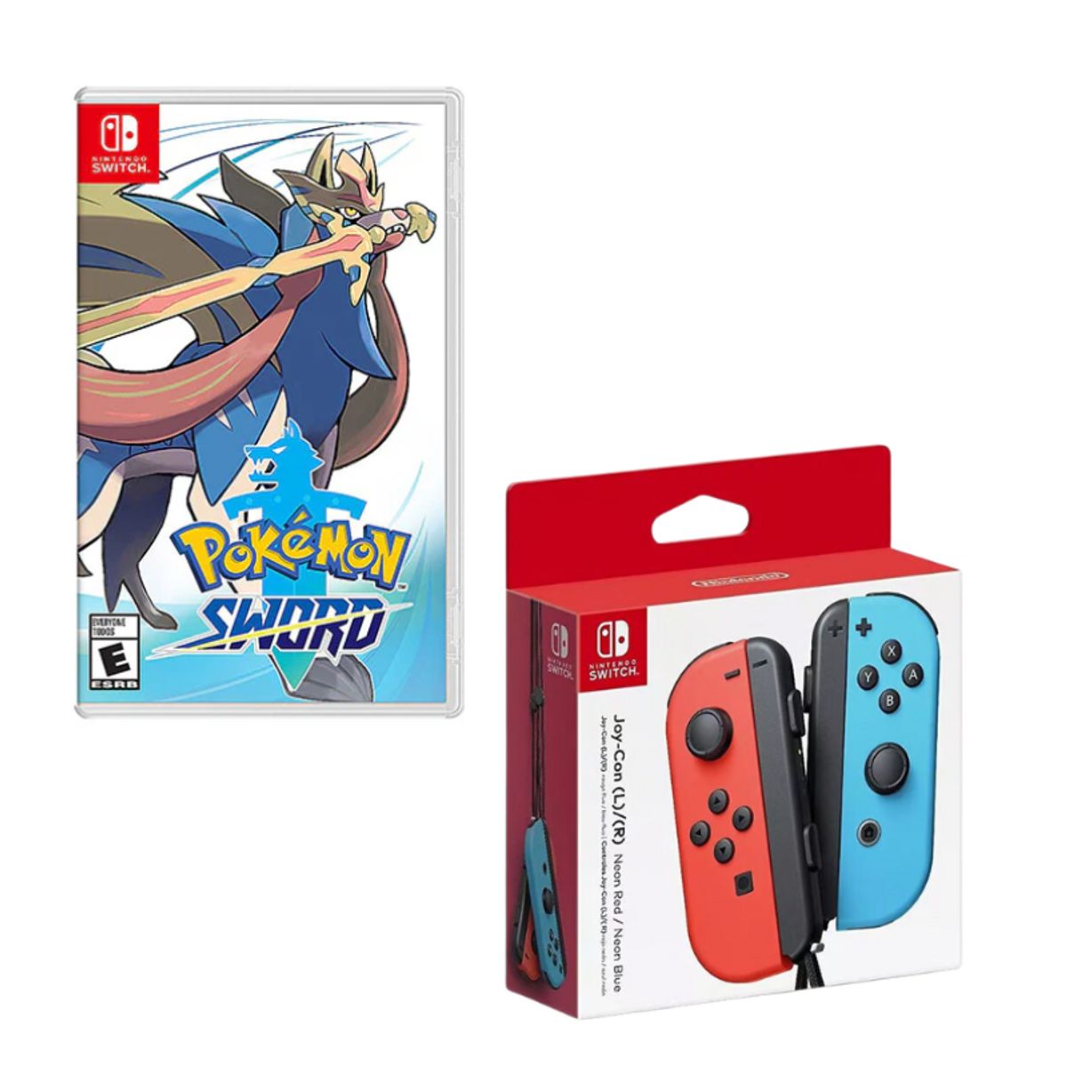 NINTENDO - Control Nintendo Switch Joy-con Neon Con Juego Pokemon Espada