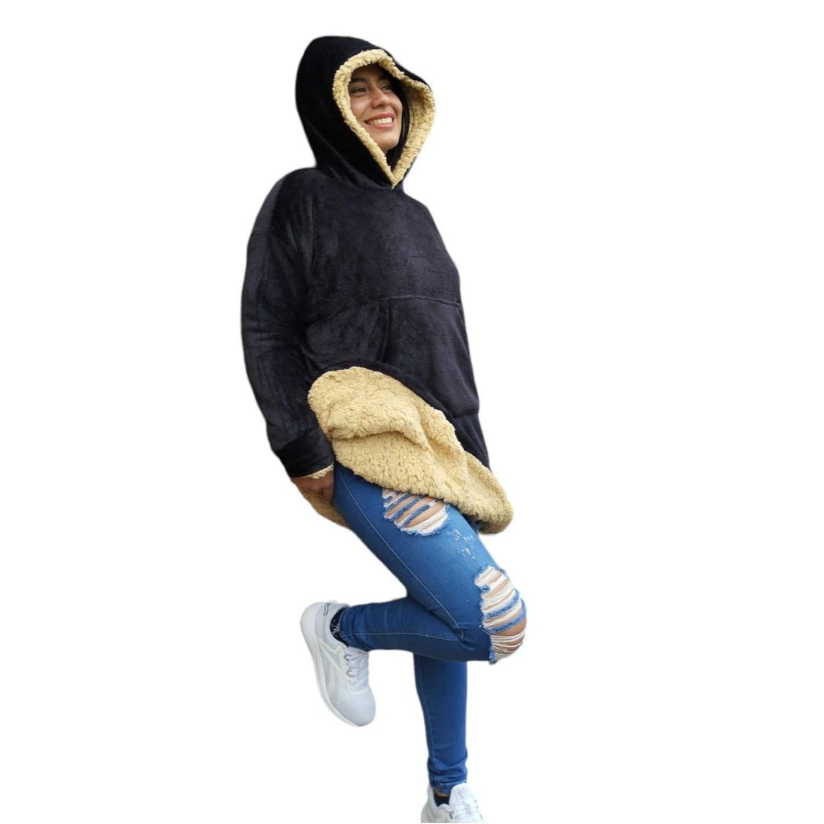 YETI - Buzo saco Cobija Gigante Overside Unisex Doble Adulto Hoodie