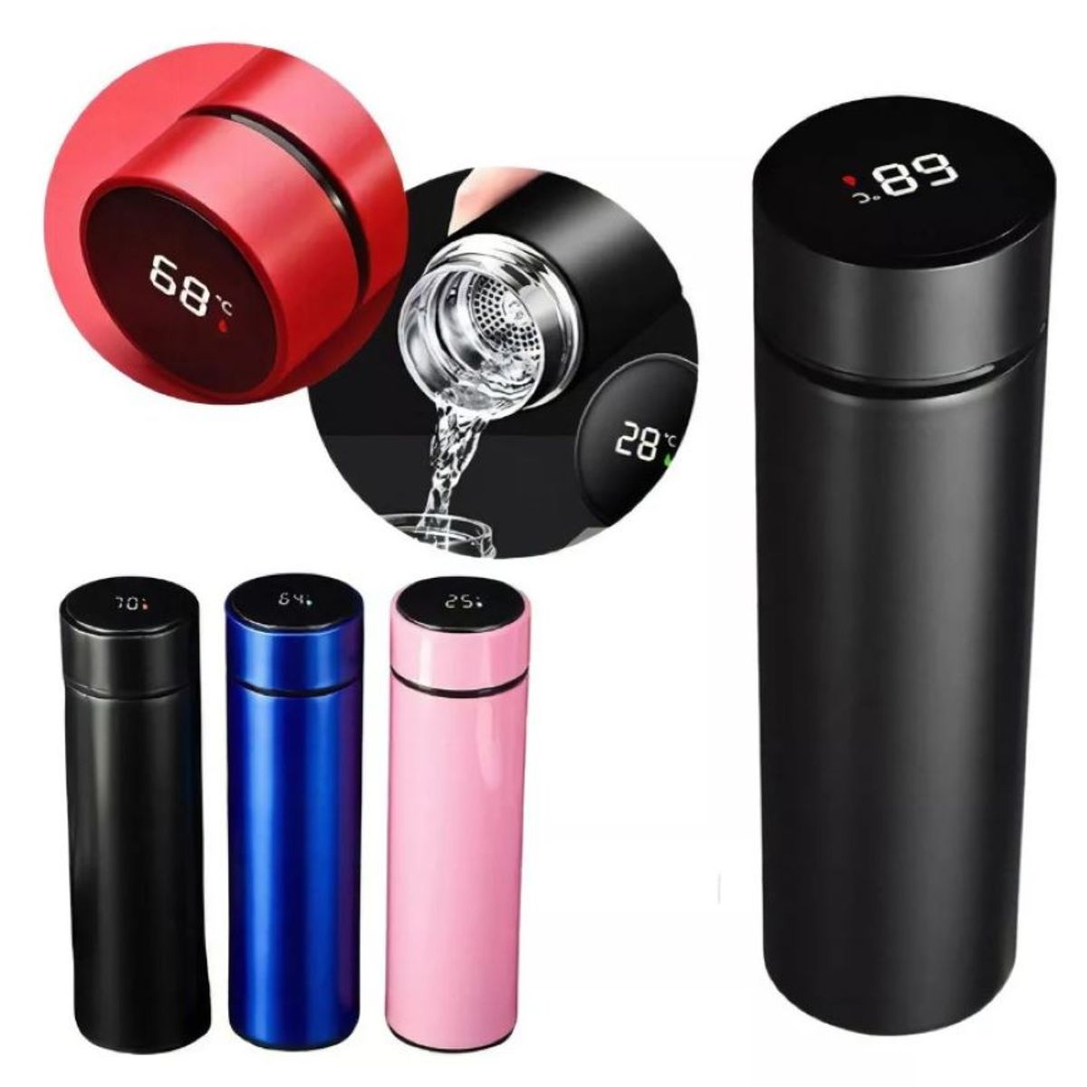 ZHOPI CO - Termo Con Indicador Digital Led De Temperatura Frio Calor 500 Ml