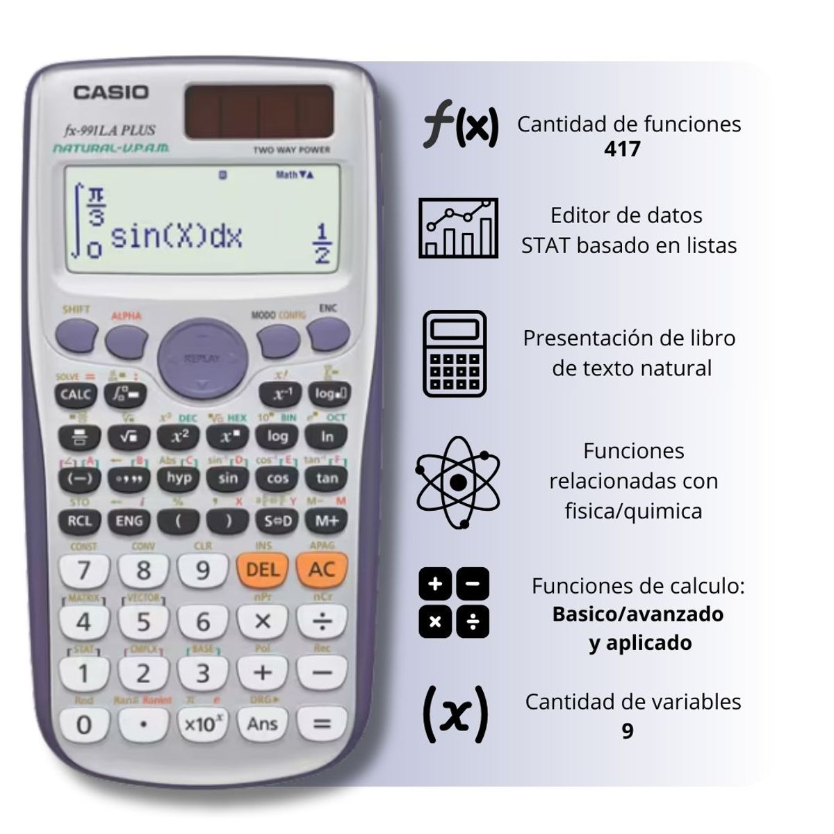 CASIO - Calculadora Cientifica FX-991LA PLUS - Blanca