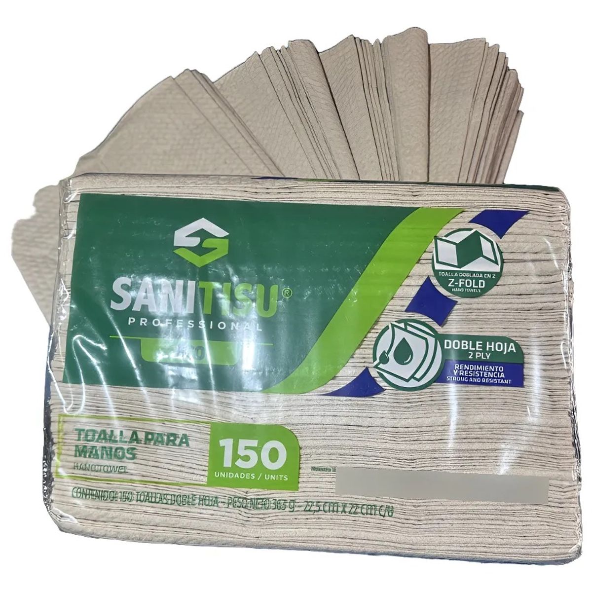 SANITISU - Toallas De Manos Paquete X150 Und Interfoliada En Z