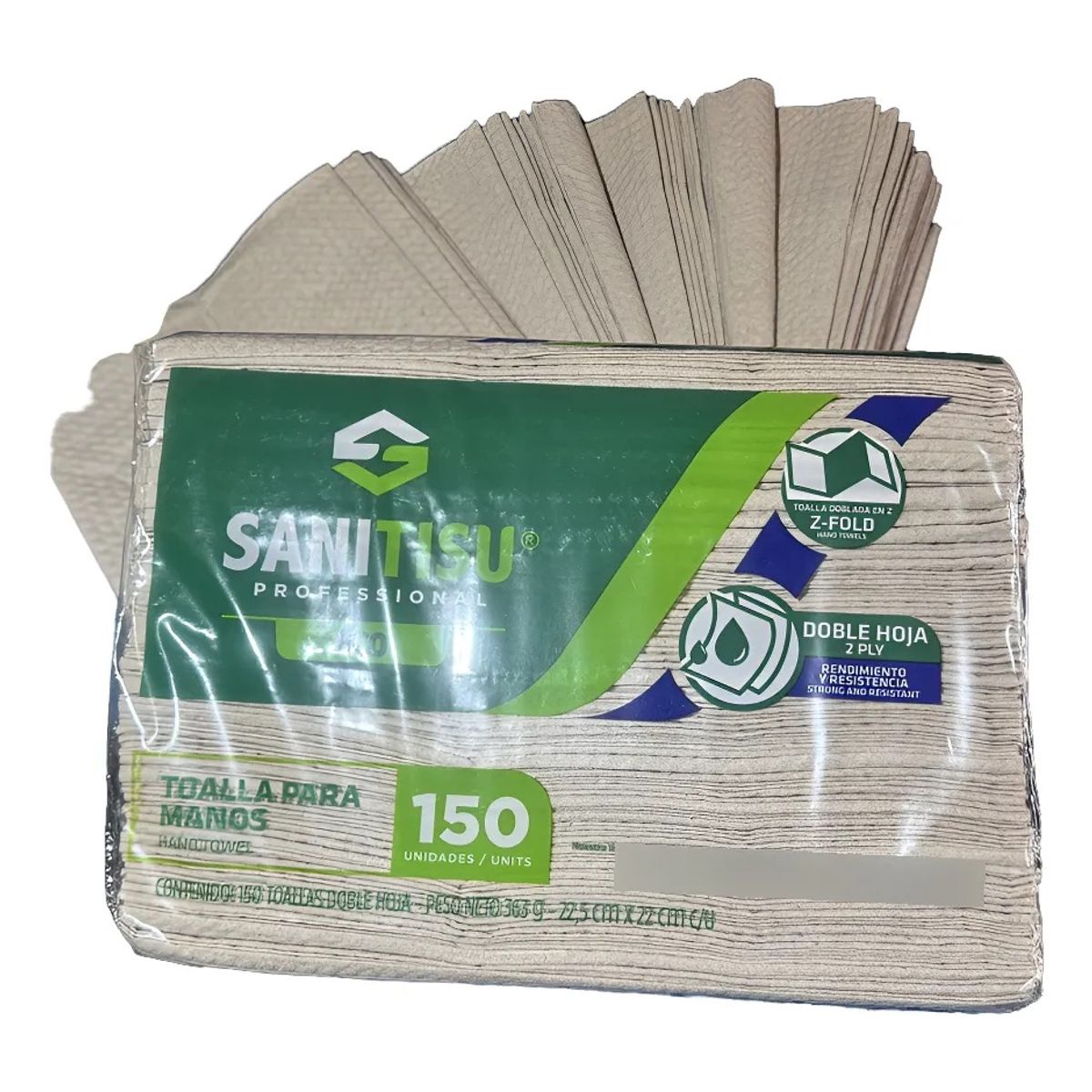 SANITISU - Toallas De Manos Paquete X150 Und Interfoliada En Z