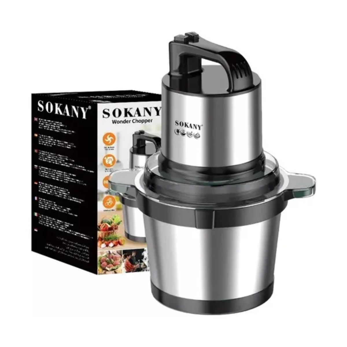SOKANY - Picador Eléctrico Sokany 4 Litros 800w Acero Inoxidable