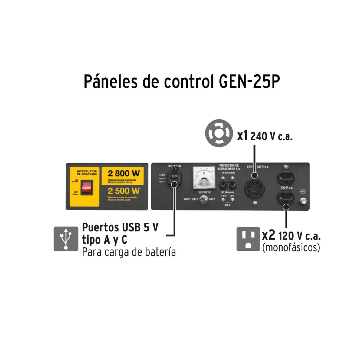 PRETUL - Generador Portátil Planta A Gasolina Eléctrica De 2500w
