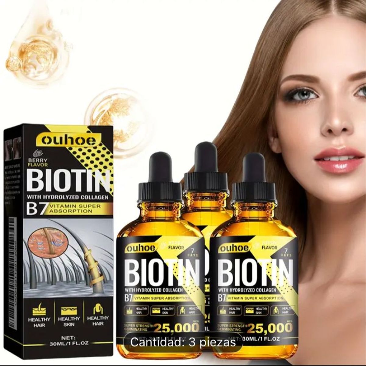 GENERICO - Suero Capilar Aceite Para Cabello Biotina Colageno Vitamina B7