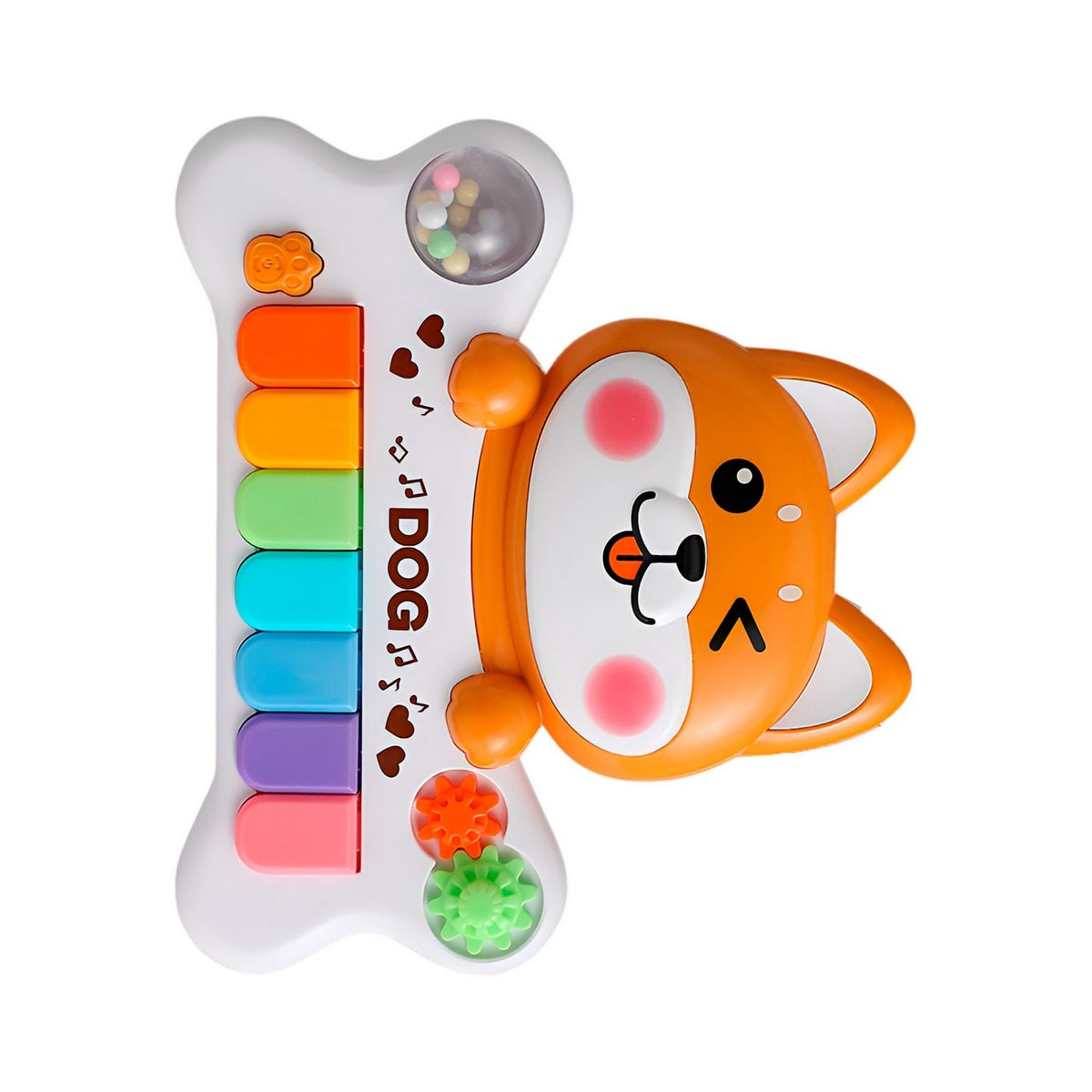 GENERICO - Piano Perro Musical Interactivo Sonajero Juguete + Baterias