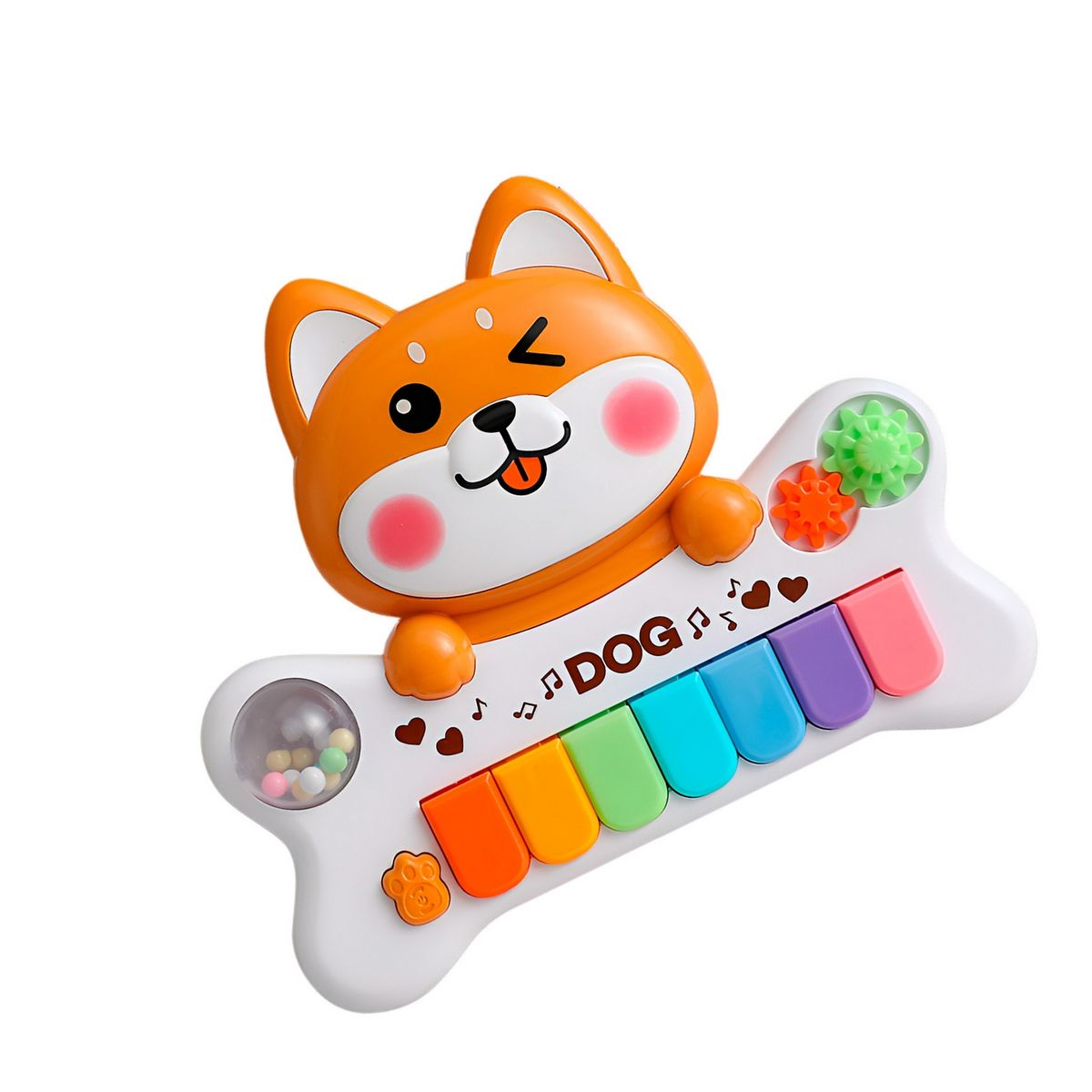 GENERICO - Piano Perro Musical Interactivo Sonajero Juguete + Baterias