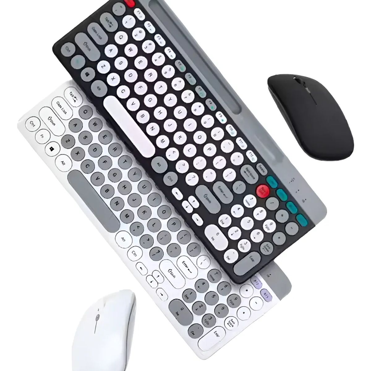 GENERICO - Combo Teclado Y Mouse Inalámbrico Bluetooth Diseño Vintage