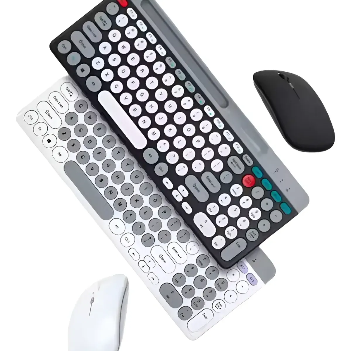 GENERICO - Combo Teclado Y Mouse Inalámbrico Bluetooth Diseño Vintage