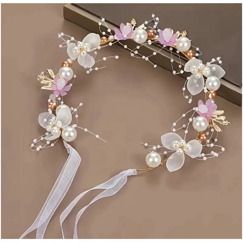 BABY BEE - Balacas Diadema Floral Accesorios Cabello Primera Comunión Matrimonio