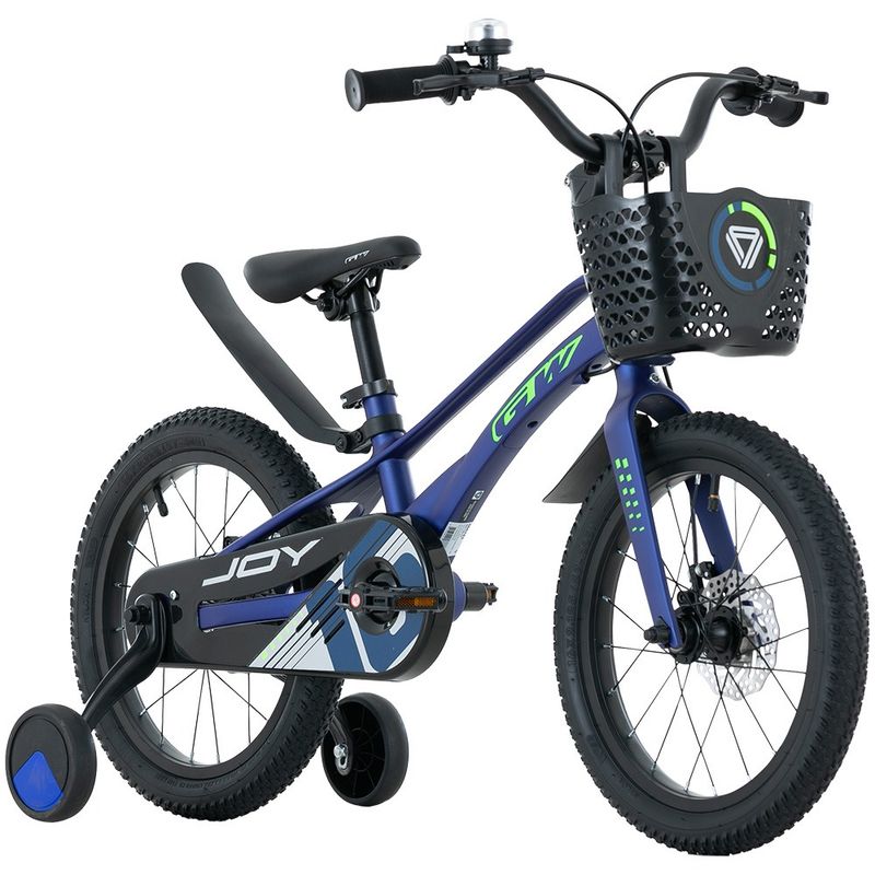 GW - Bicicleta Infantil GW JOY Magnesio Freno Disco Con Auxiliares Rin 16