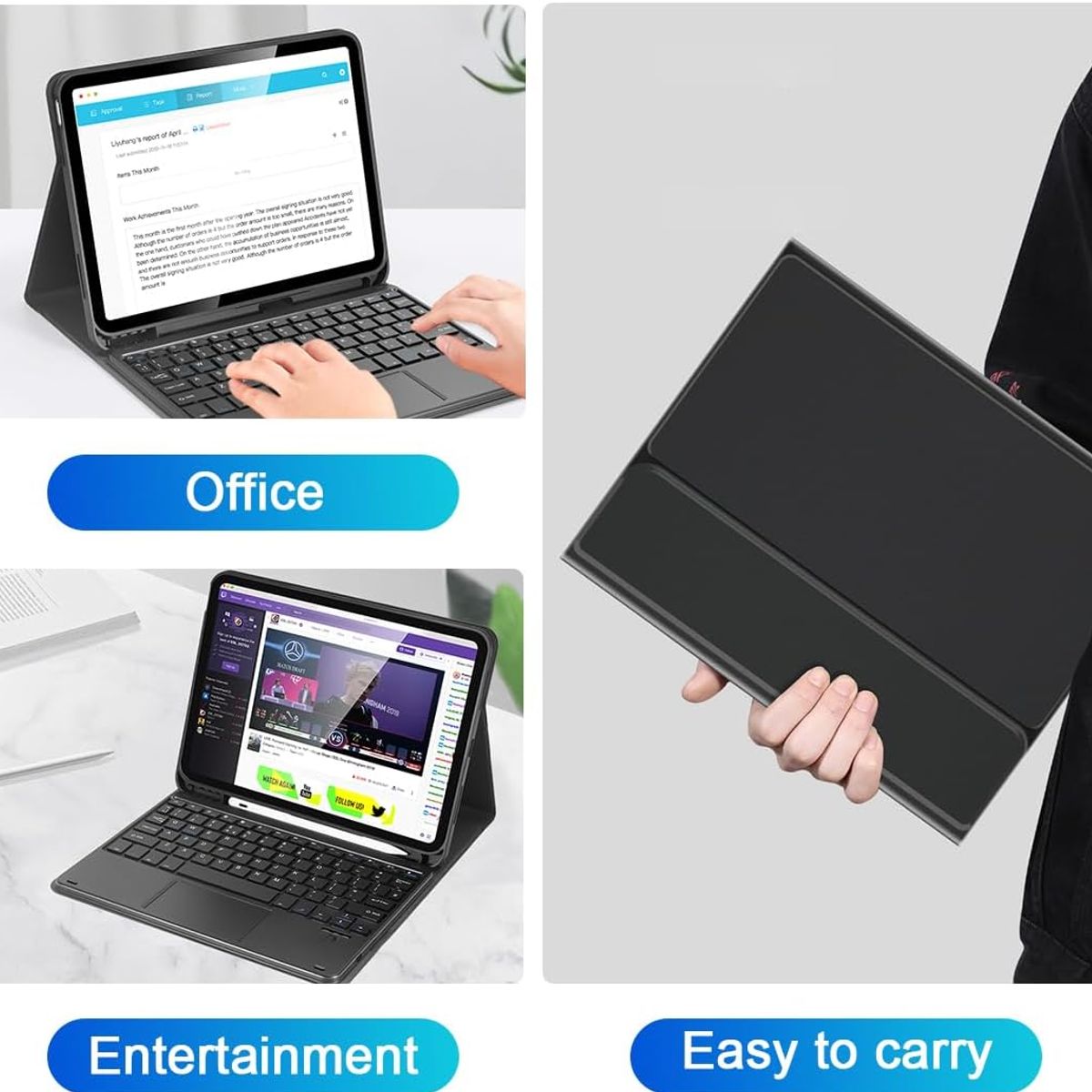 GENERICO - Forro Estuche Teclado Trackpad Para Samsung Tab S10 Lite