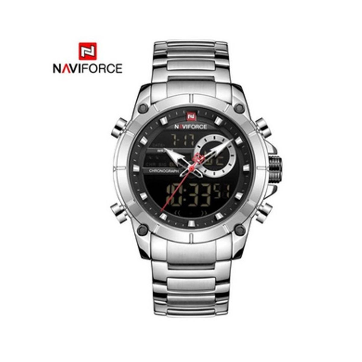 NAVIFORCE - Reloj Hombre deportivo Naviforce Original Modelo NF9163SSB