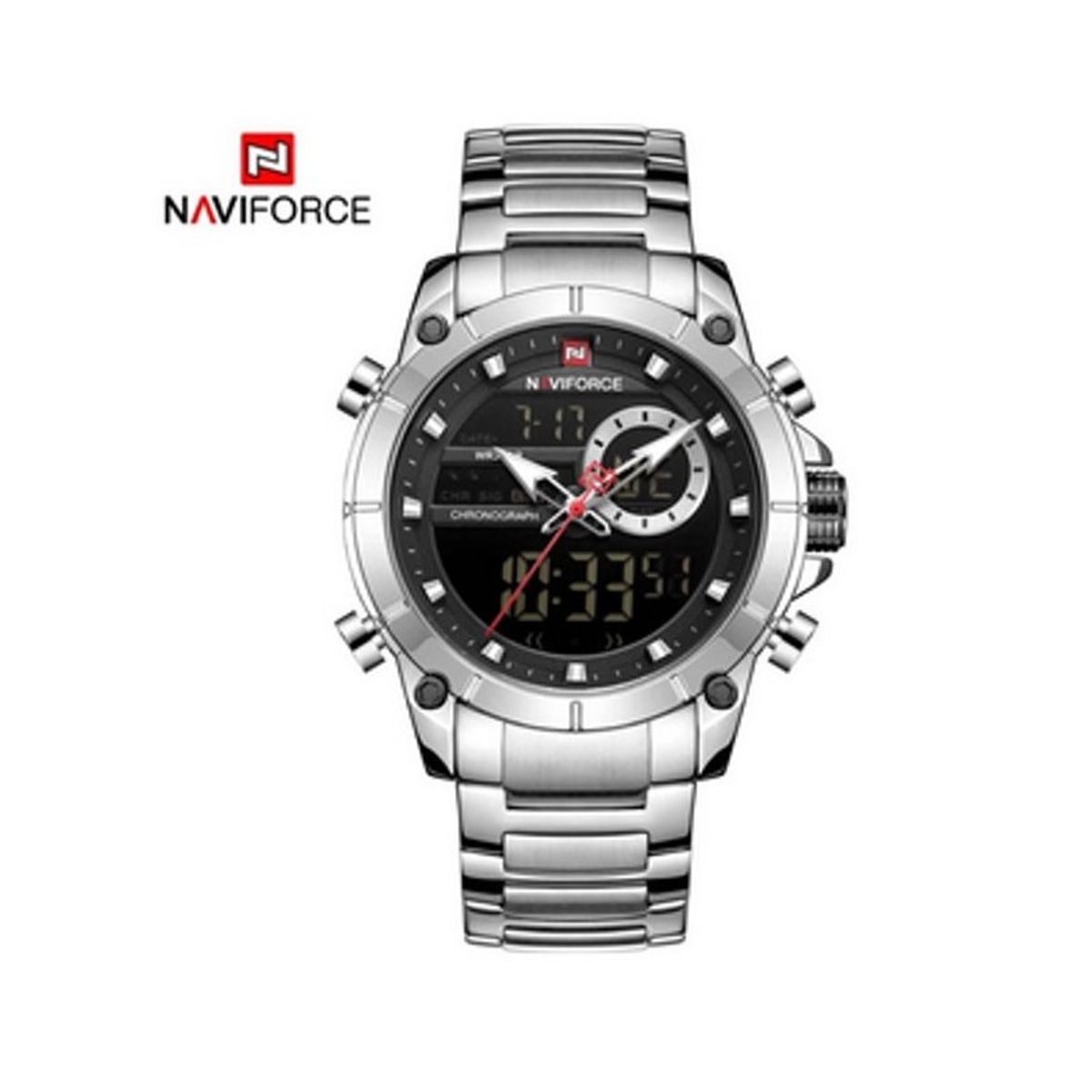 NAVIFORCE - Reloj Hombre deportivo Naviforce Original Modelo NF9163SSB