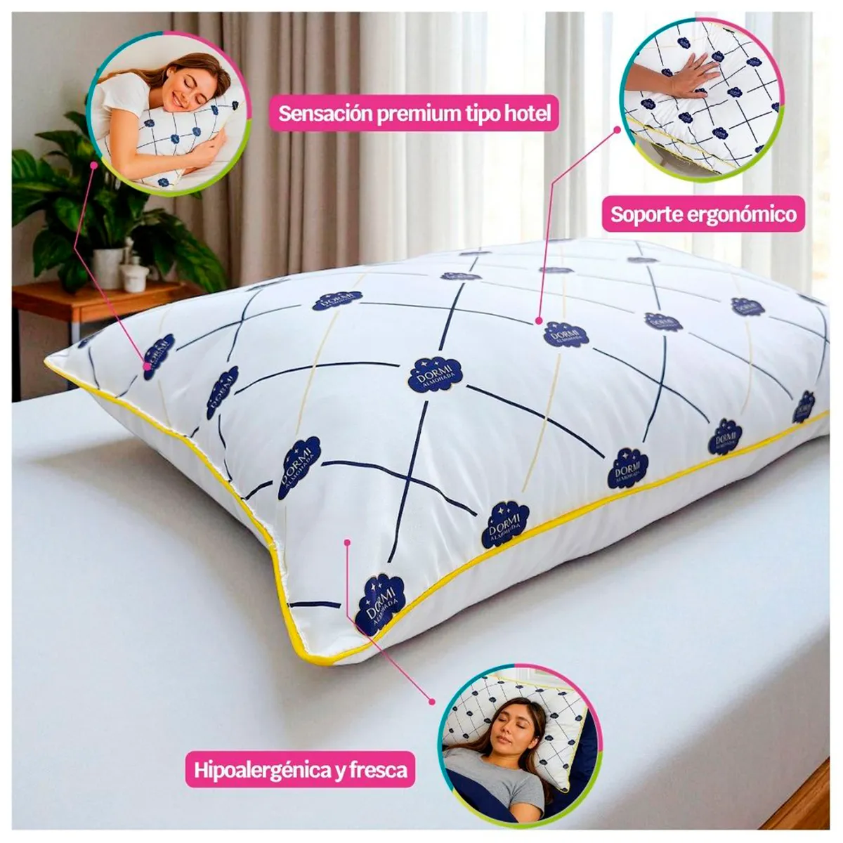 HOGARETO - Almohada Soffia 70x50 cm Hogareto