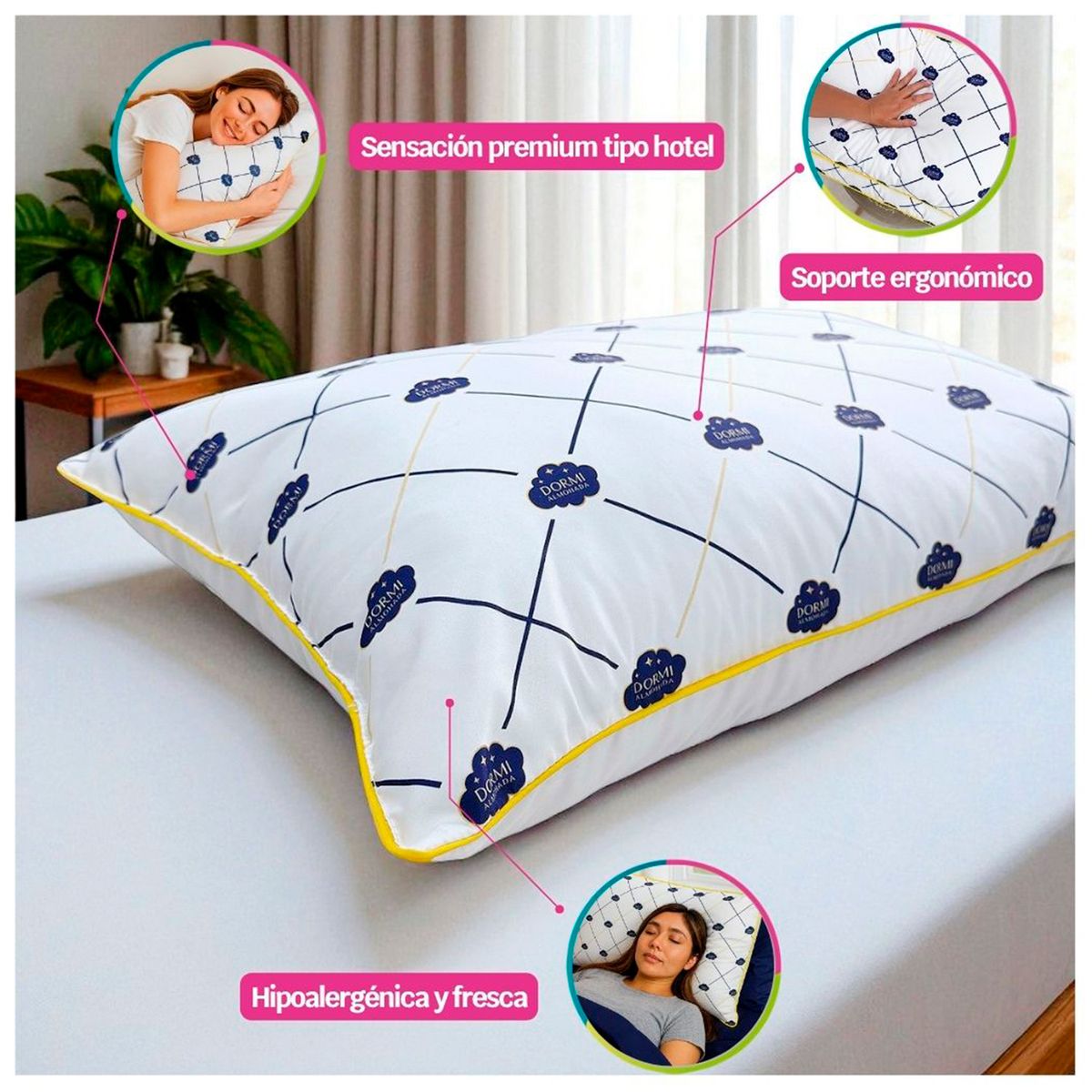 HOGARETO - Almohada Soffia 70x50 cm Hogareto