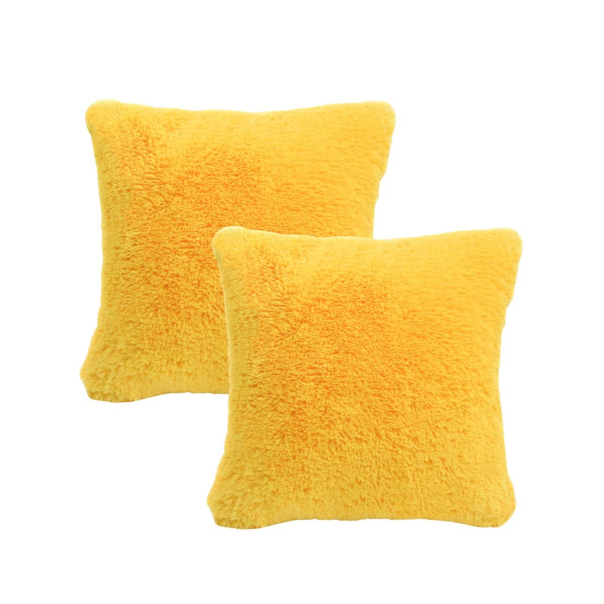BANZAY - Cojin x2 Péludo Amarillo