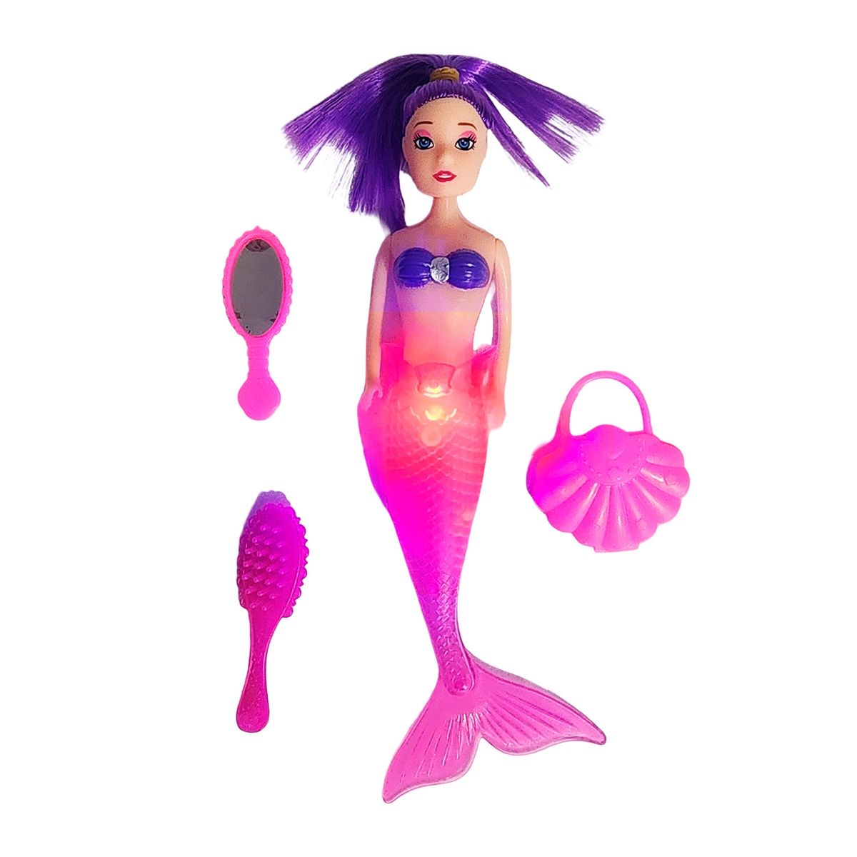 GENERICO - Muñeca Princesa Sirena Con Accesorios De Belleza Juguete