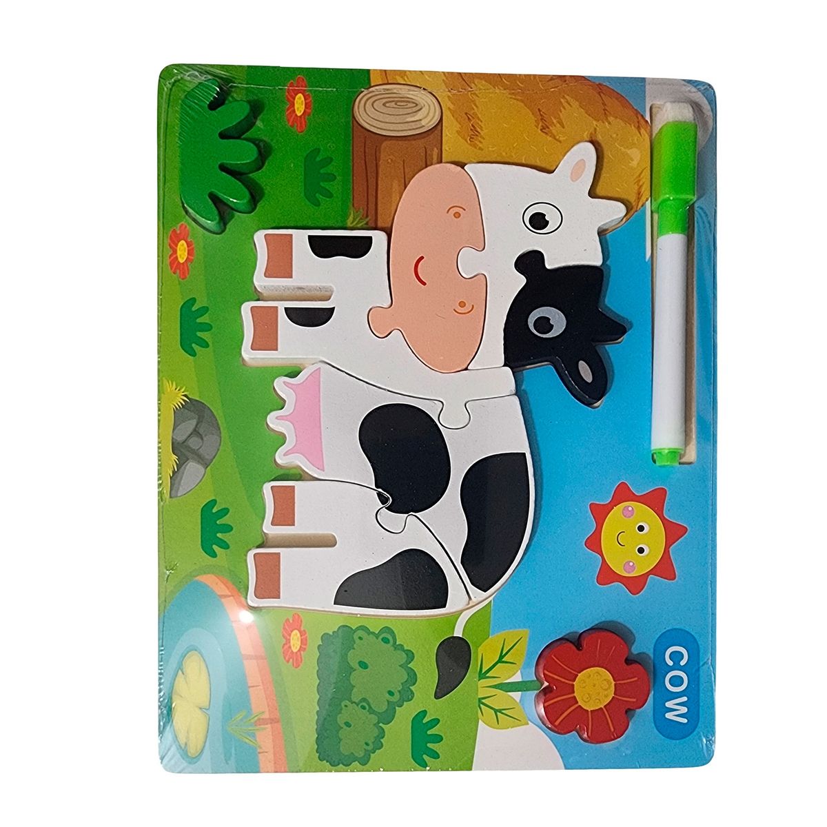 GENERICO - Rompecabezas Didactico Con Tablero Figuras + Marcador