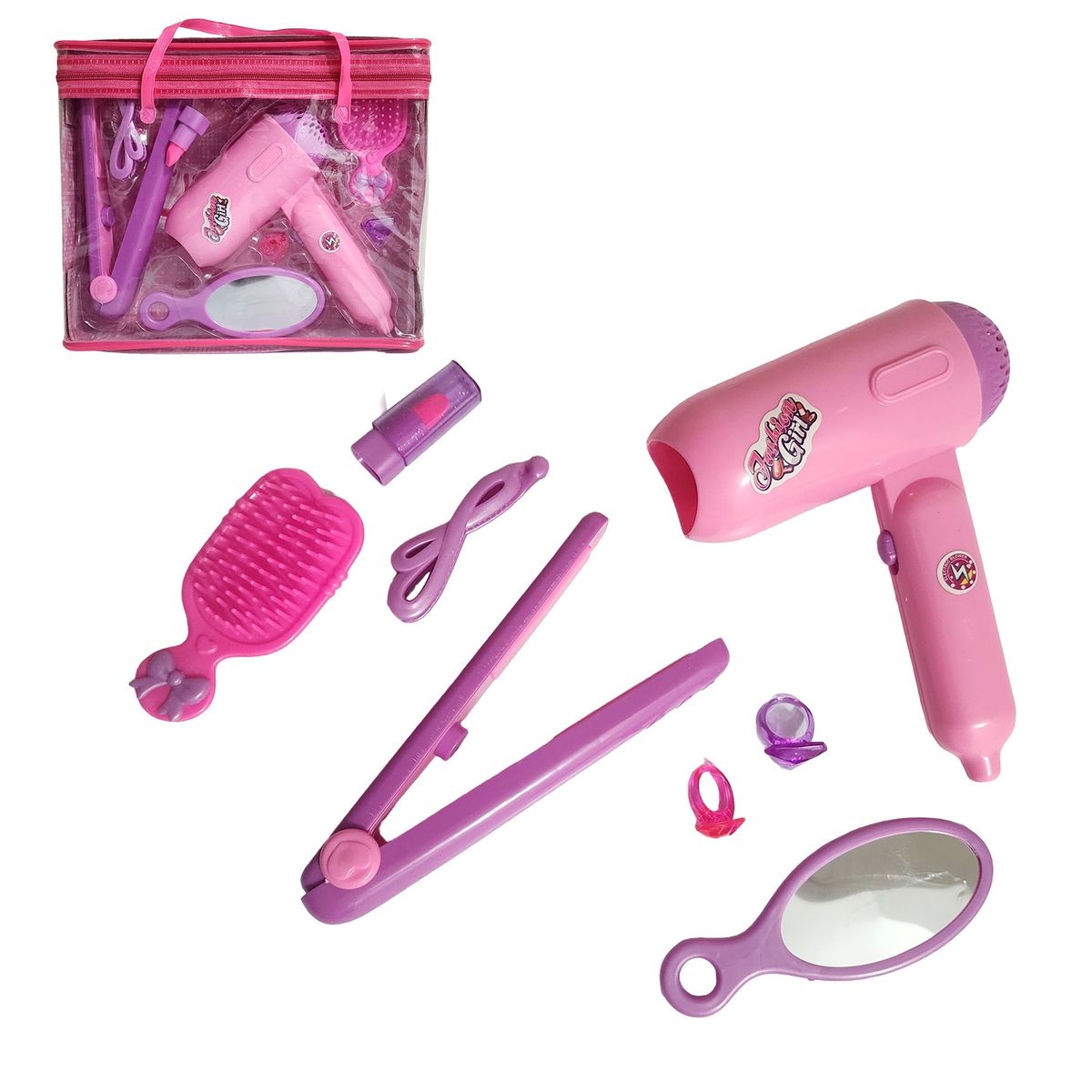 GENERICO - Secador De Juguete Accesorios De Belleza Set + Baterias