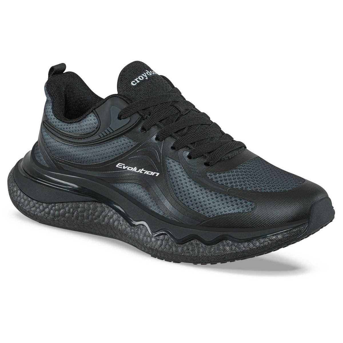 CROYDON - Tenis Running Vira Negro-Negro Croydon para Hombre