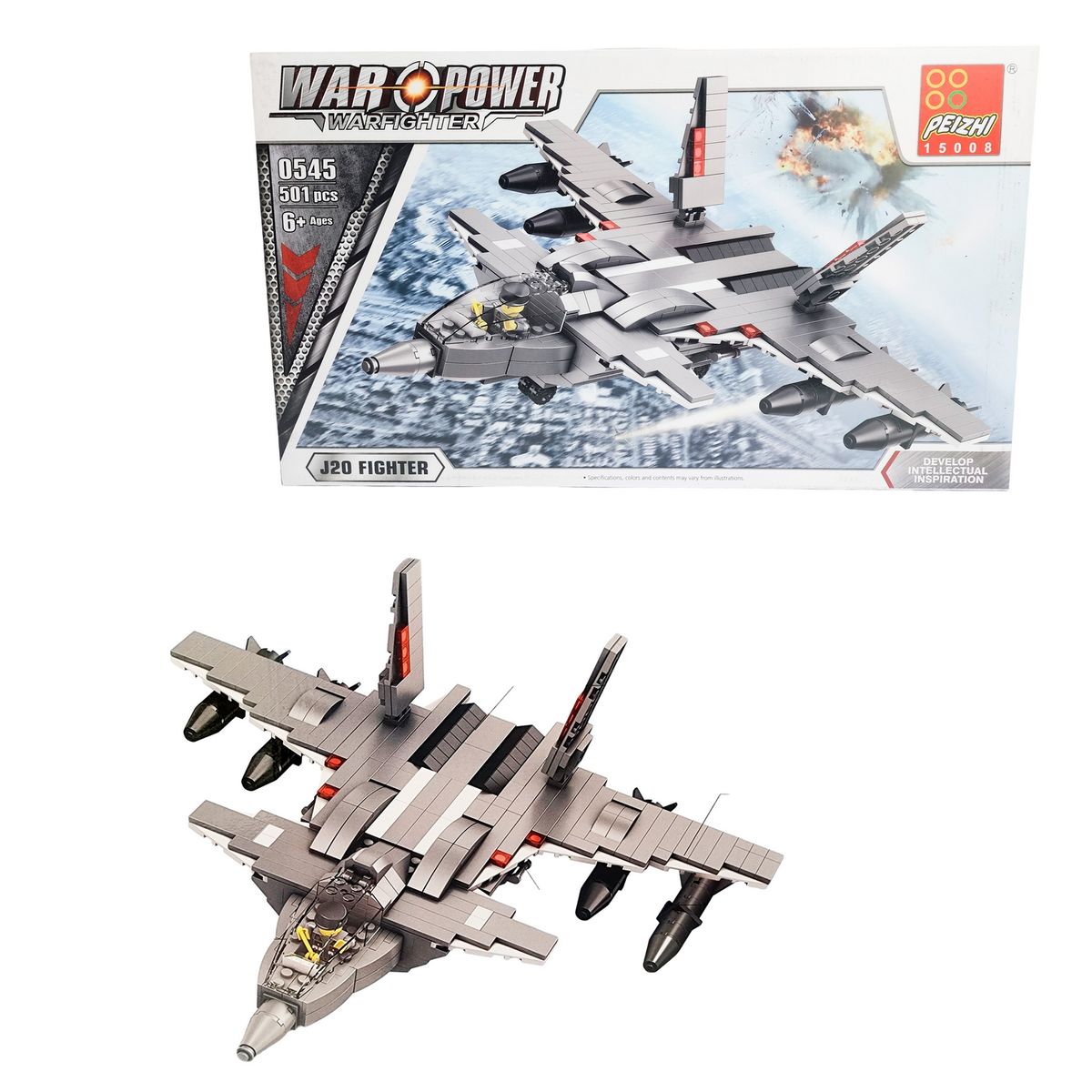 GENERICO - Avion De Combate Figura Armable Bloque Construccion Juguete