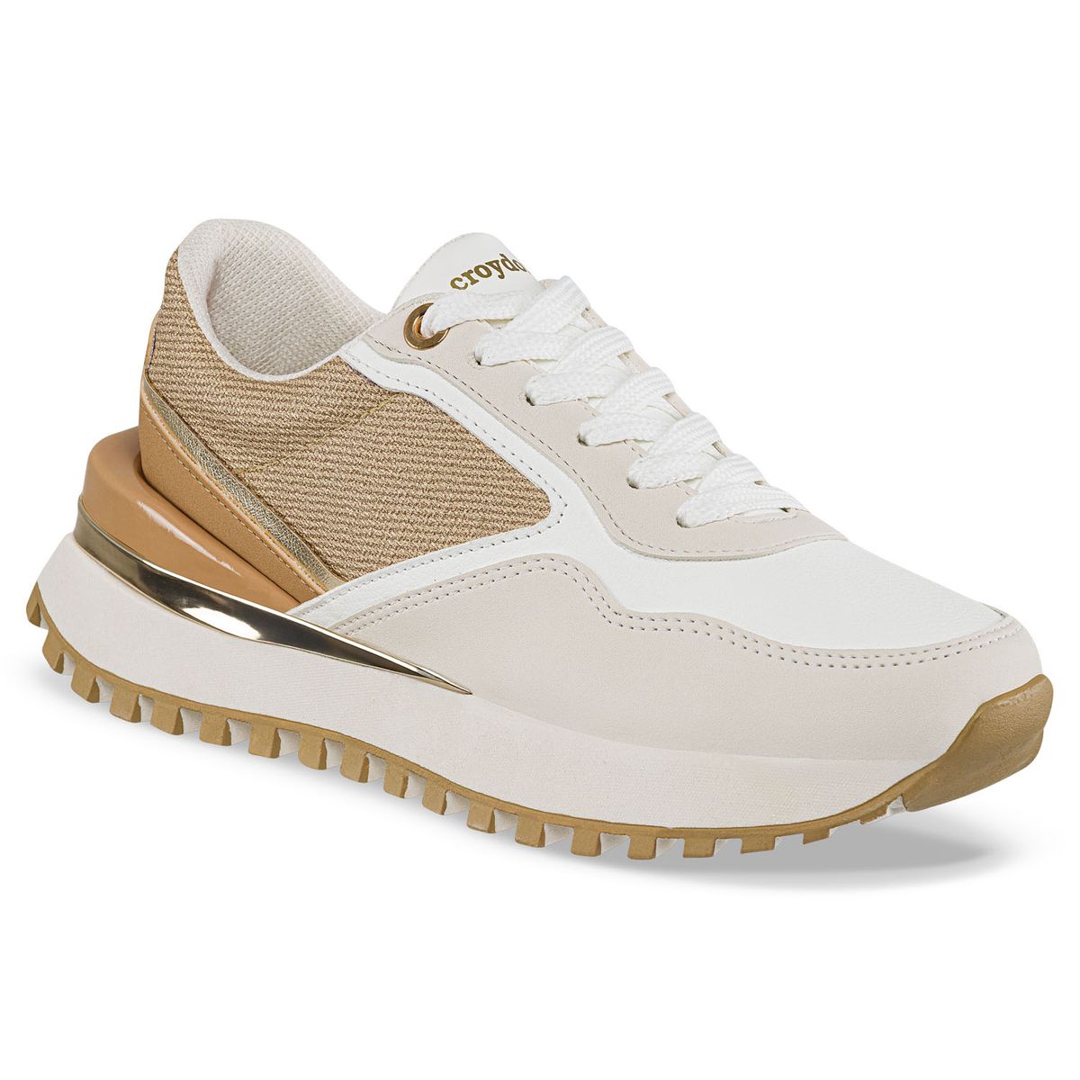 CROYDON - Tenis Urbanos Yeilin Beige-Café Croydon para Mujer