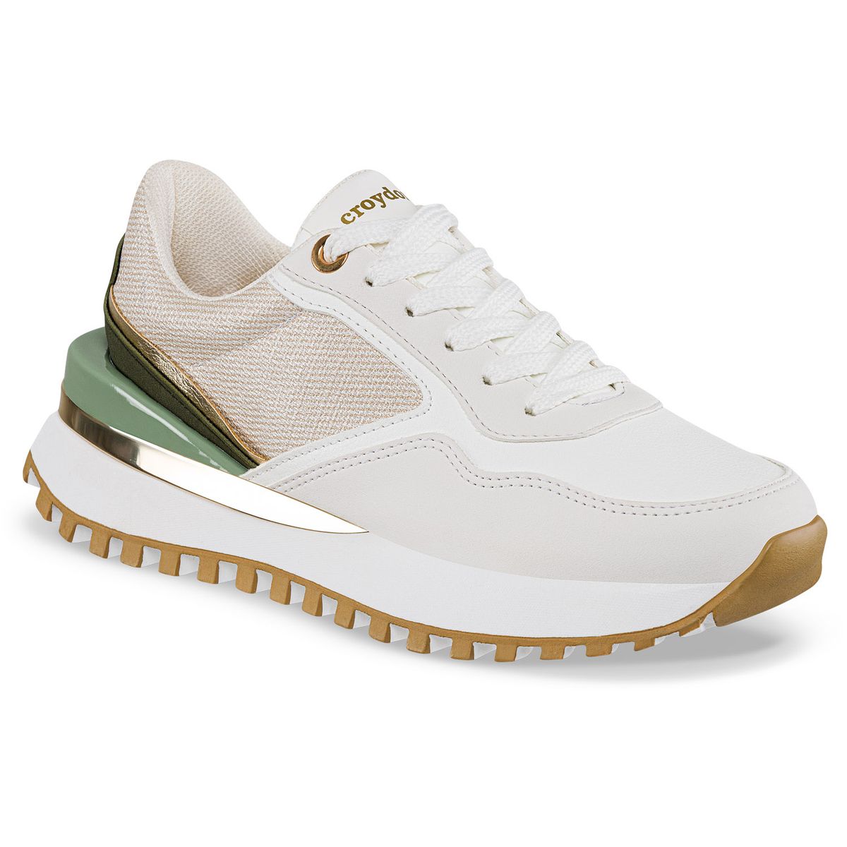 CROYDON - Tenis Urbanos Yeilin Beige-Verde Croydon para Mujer