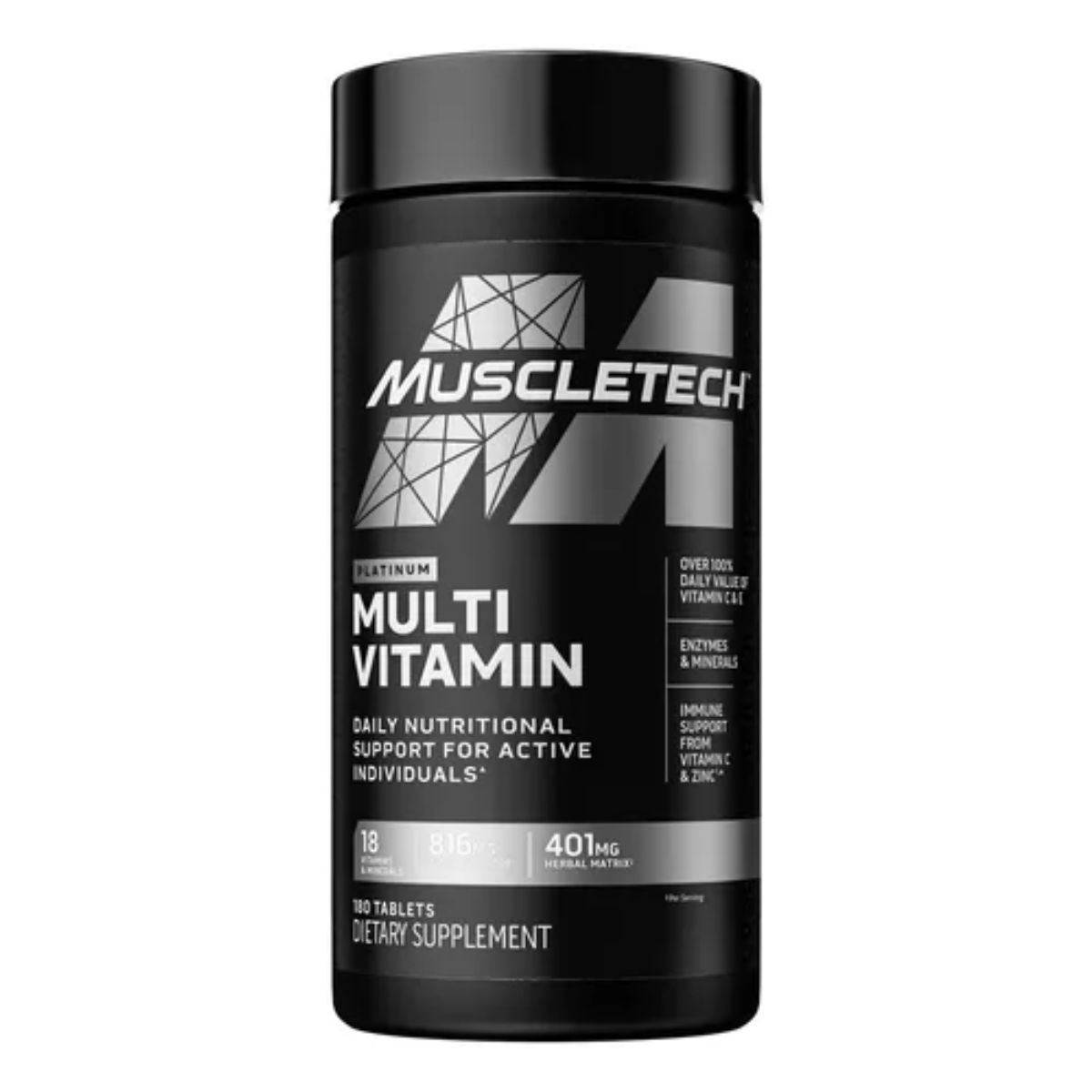 MUSCLETECH - Multivitaminico Platinum Muscletech 180 tabletas