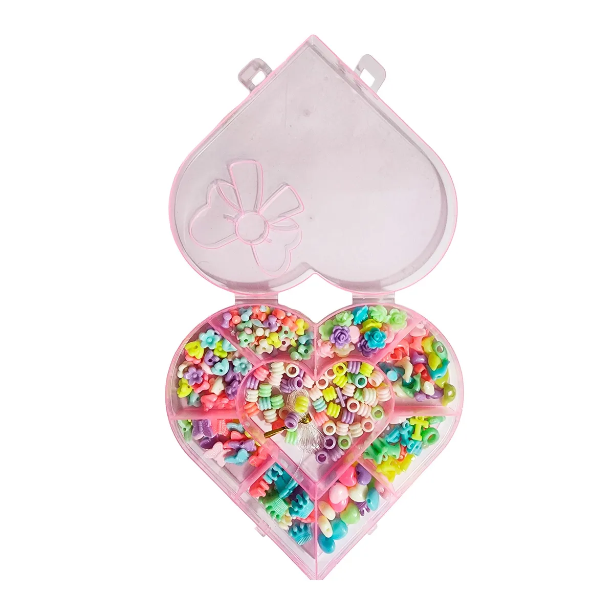 GENERICO - Set Kit Para Hacer Pulseras Pedreria + Estuche Corazon