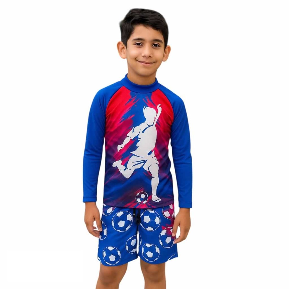 1AMIGO - Traje de baño Infantil Buzo y Pantaloneta - Fútbol