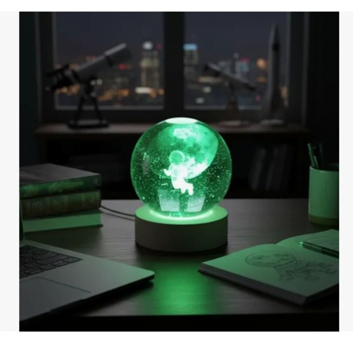 INFANTILES CAJUROMIX - Lámpara Esfera Astronauta Cósmico 3d Ilumina Tu Habitación