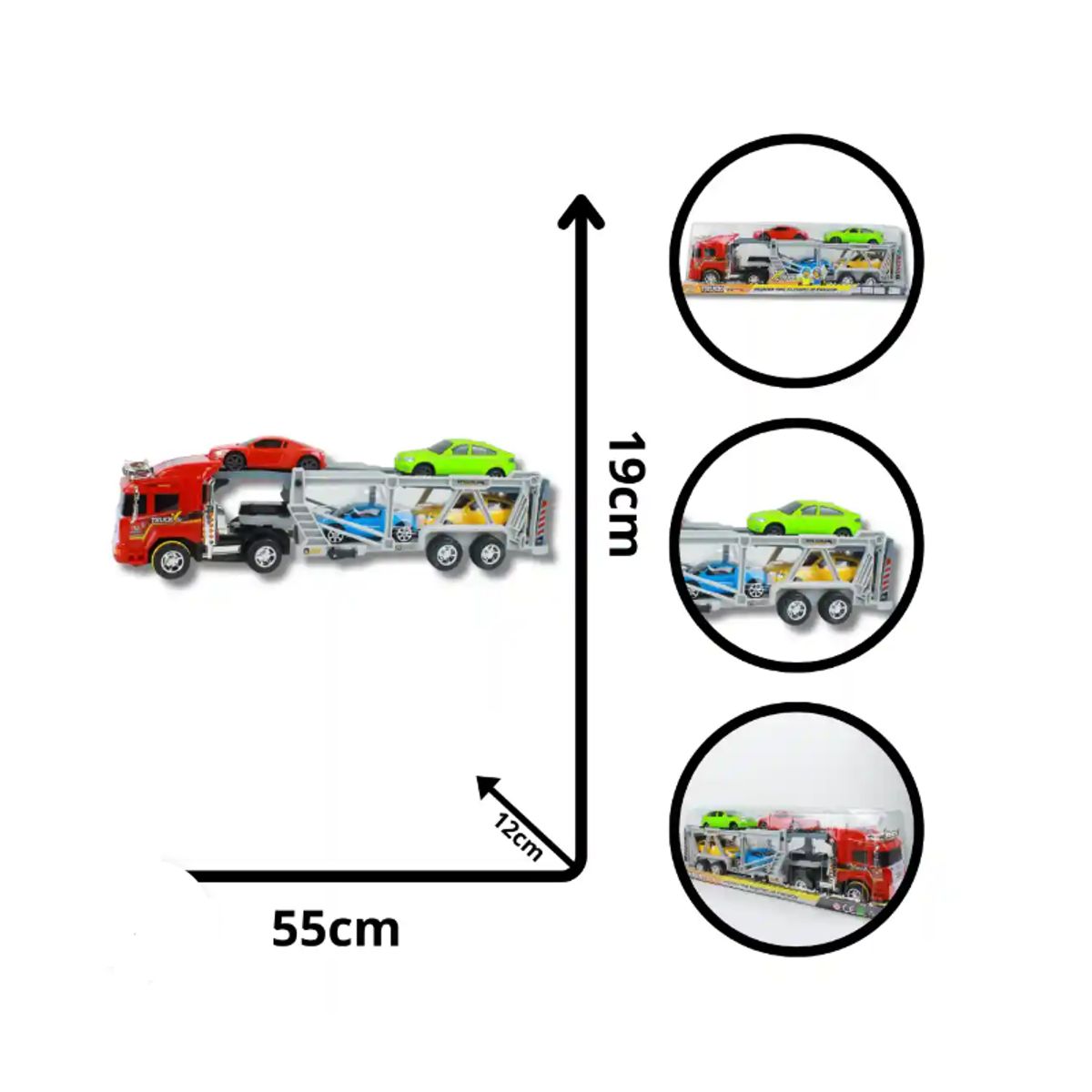 GENERICO - JUGUETE CAMION NIÑERA BLISTER CON 4 CARROS NIÑOS +1 AÑO