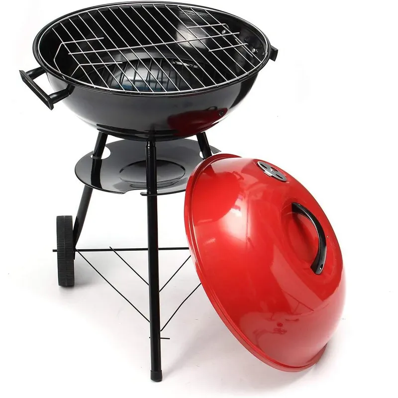 GENERICO - Parrilla de Carbón Portátil Redonda - Rojo