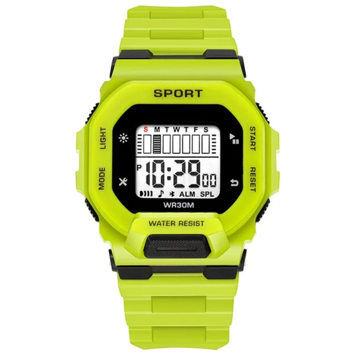 DIGITAL - RELOJ VERDE CUADRADO DIGITAL DEPORTIVO PARA HOMBRE + CAJA