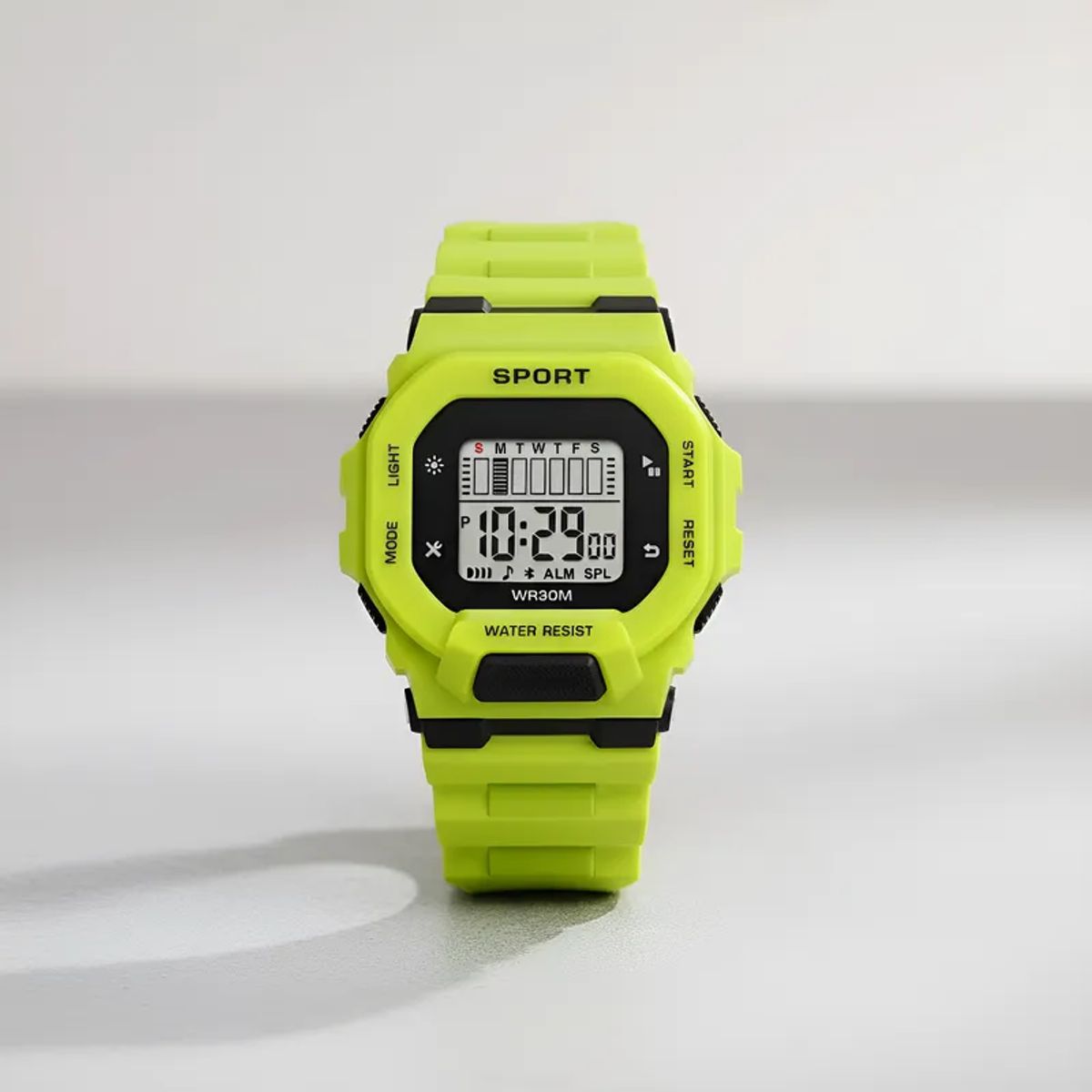 DIGITAL - RELOJ VERDE CUADRADO DIGITAL DEPORTIVO PARA HOMBRE + CAJA