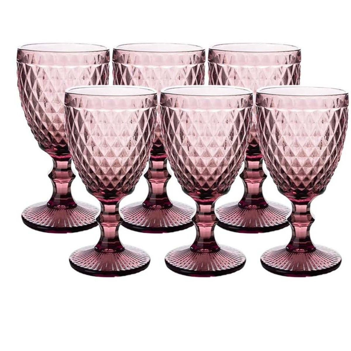 OCT GLASSWARE - SET 6 COPAS VINO AGUA BARROCO 11 ONZ ROSE