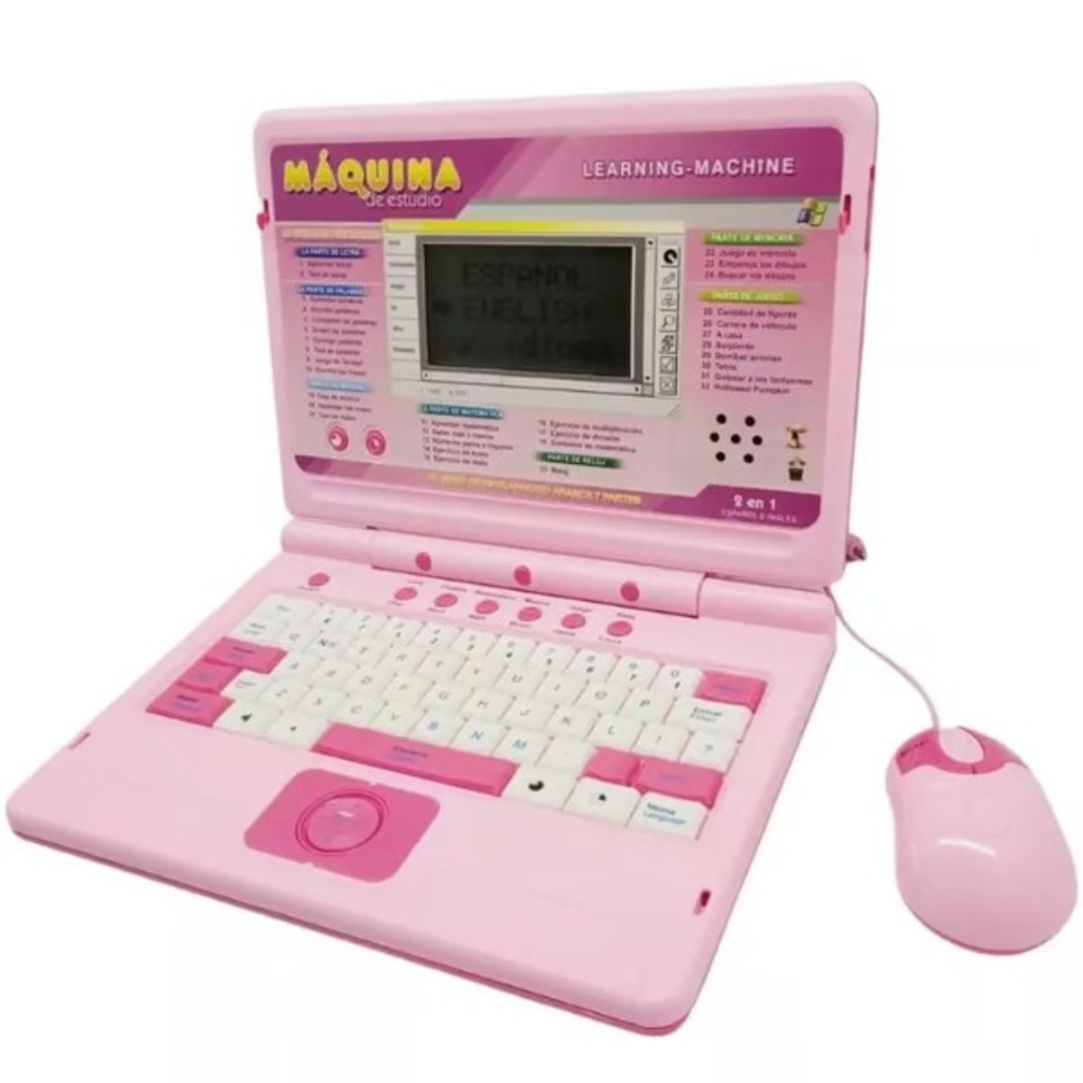 GENERICO - Computador Didáctico Infantil 66 Funciones – Bilingüe con Pantalla Grande
