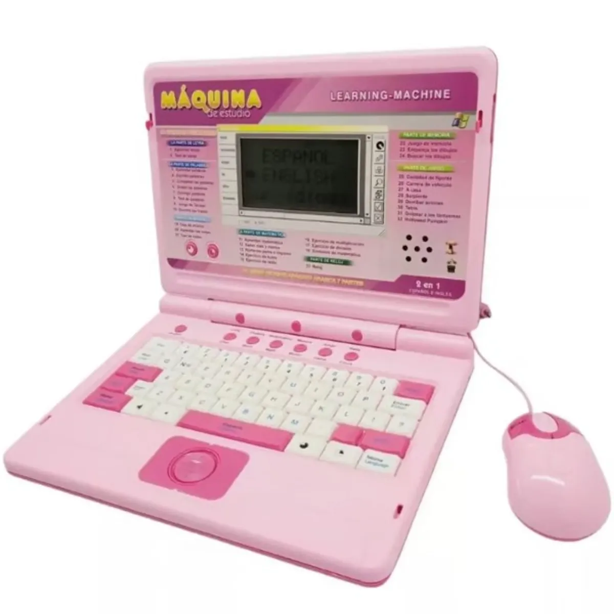 GENERICO - Computador Didáctico Infantil 66 Funciones – Bilingüe con Pantalla Grande