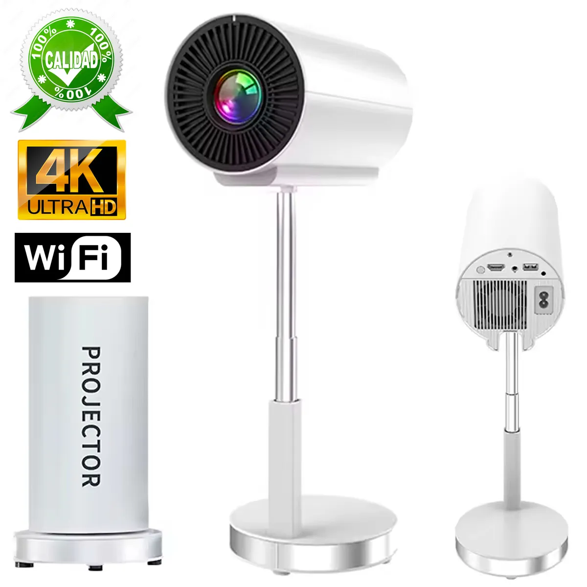 ONE PIXEL - Mini Proyector Inteligente Portatil LED 4K HD Con Base Extendible