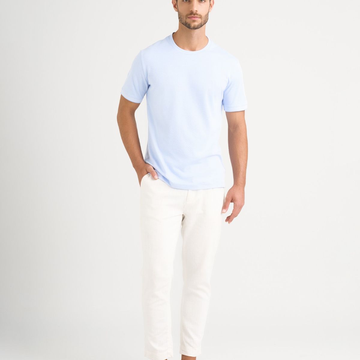 VELEZ - Vélez Camiseta Micropima Arizona Para Hombre Semi Ajustada Azul Claro