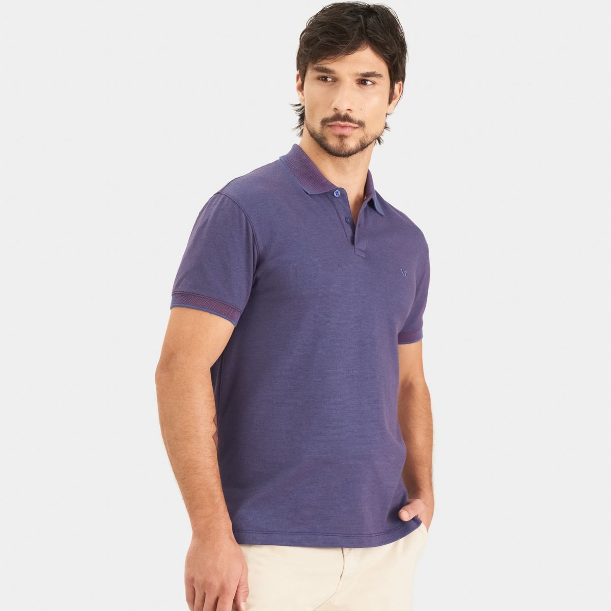 VELEZ - Vélez Polo Poniente En Pique De Algodón Hombre Semifitted Azul Oscuro