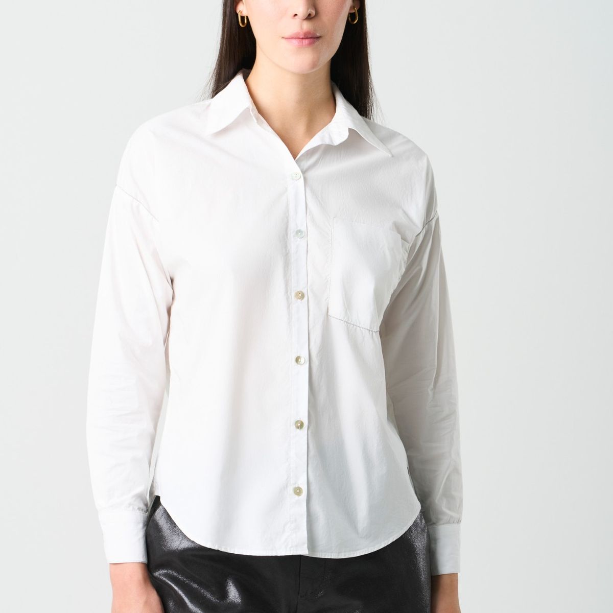 VELEZ - Vélez Camisa Manga Larga Basic En Tejido Plano Mujer Millaré Blanco