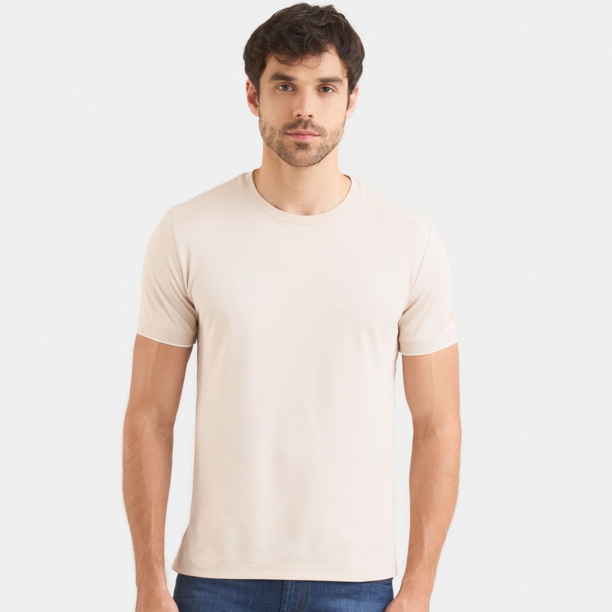 VELEZ - Vélez Camiseta Micropima Arizona Para Hombre Semi Ajustada Beige