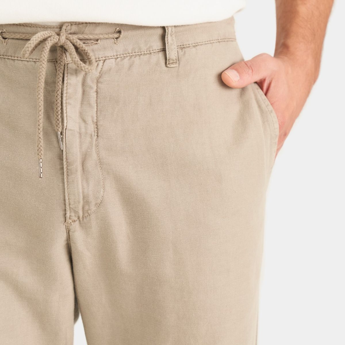 VELEZ - Vélez Pantalón Chino Regular Fit De Lino Para Hombre Casual Arena