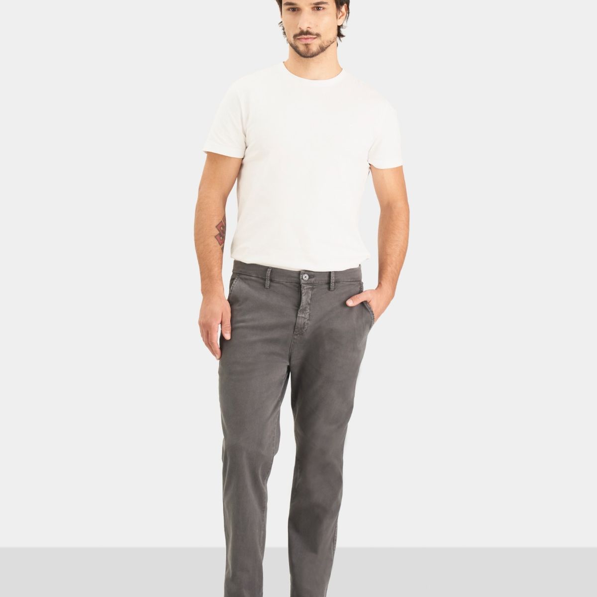 VELEZ - Vélez Pantalón Chino Italo Para Hombre Semifitted Gris Pistola