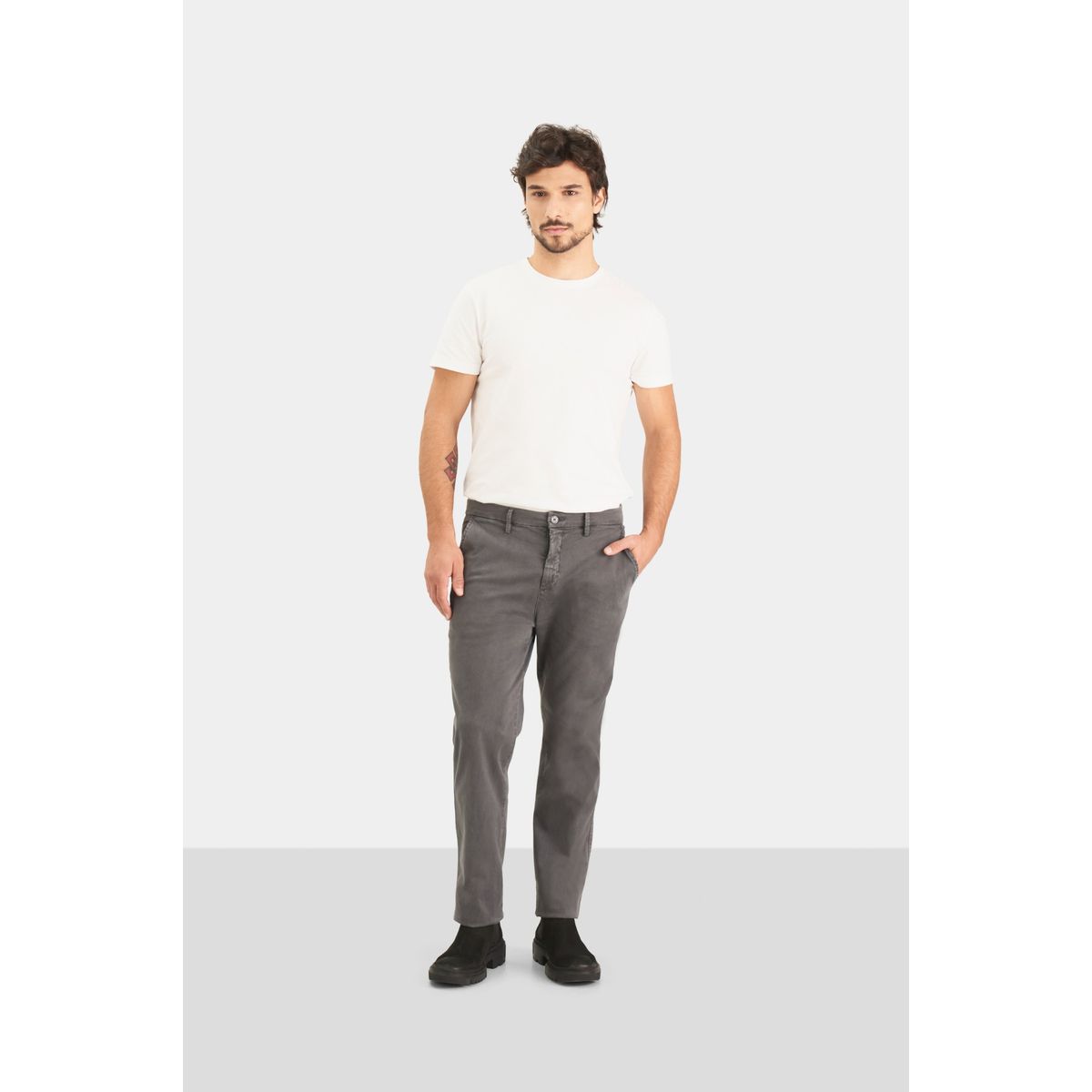 VELEZ - Vélez Pantalón Chino Italo Para Hombre Semifitted Gris Pistola