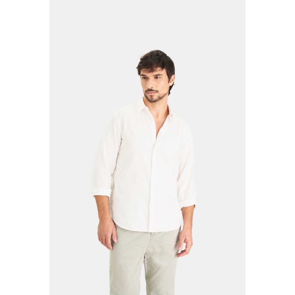 VELEZ - Vélez Camisa Oxford Manga Larga Calagua Para Hombre Semifitted Blanco