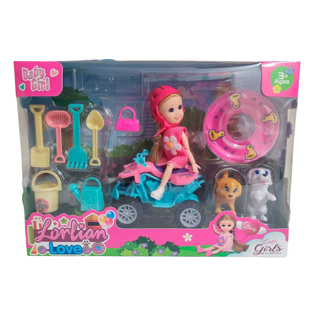 GENERICO - Muñeca Con Cuatrimoto Interactiva Mascotas + Accesorios